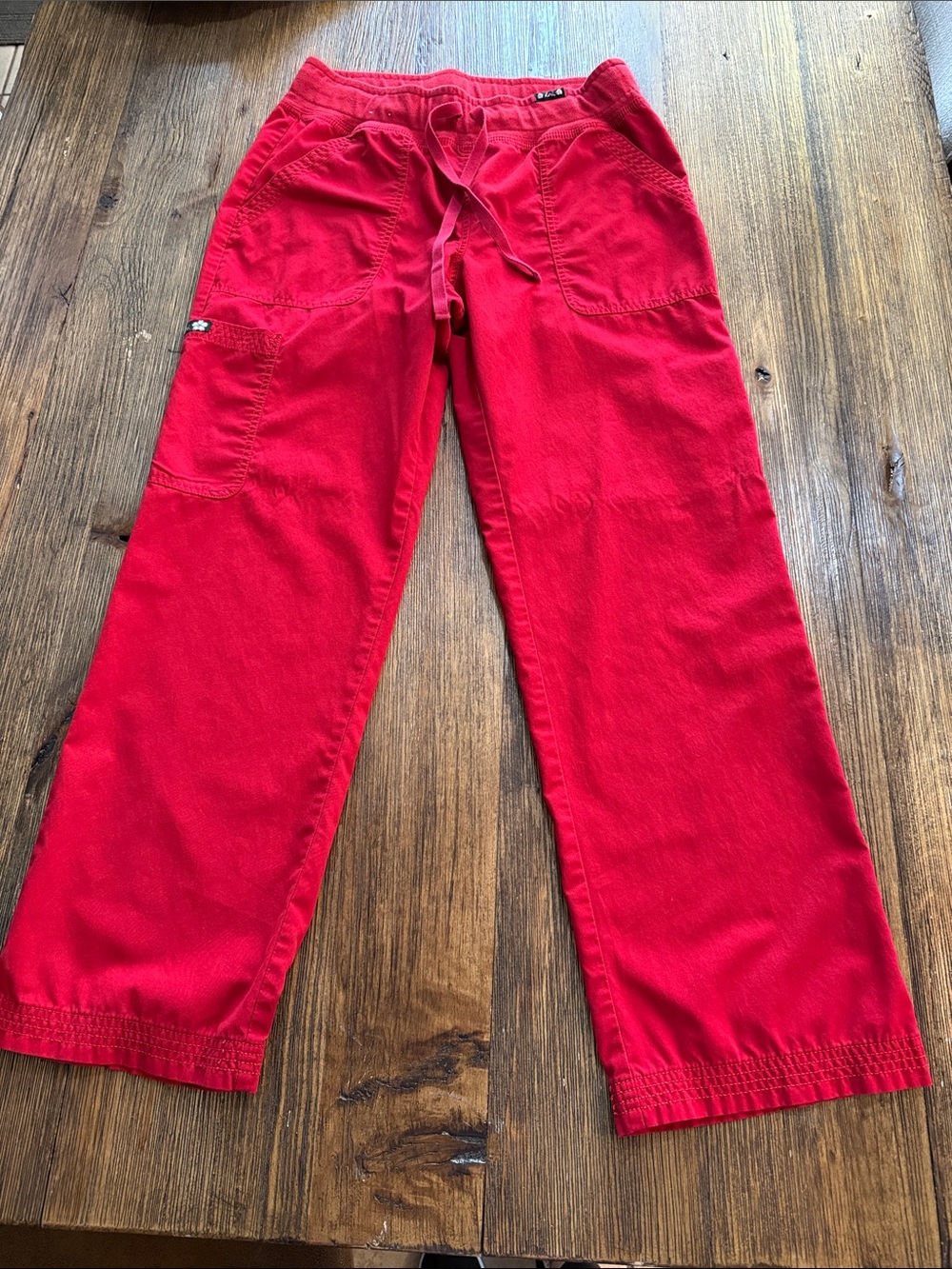 koi Red Drawstring Scrub Pants - Picture 5 of 7